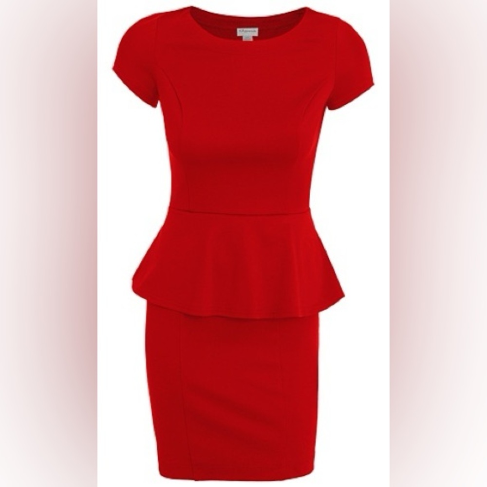 Red Peplum Dress